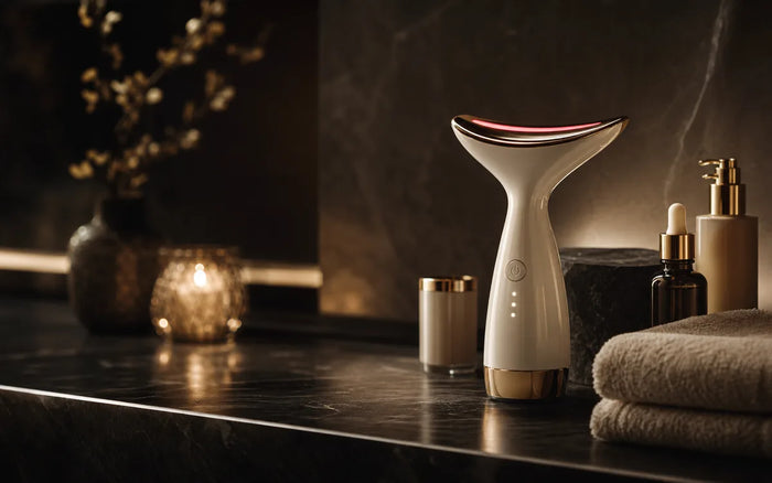 Aparelhos de tecnologia facial organizados para utilização doméstica
